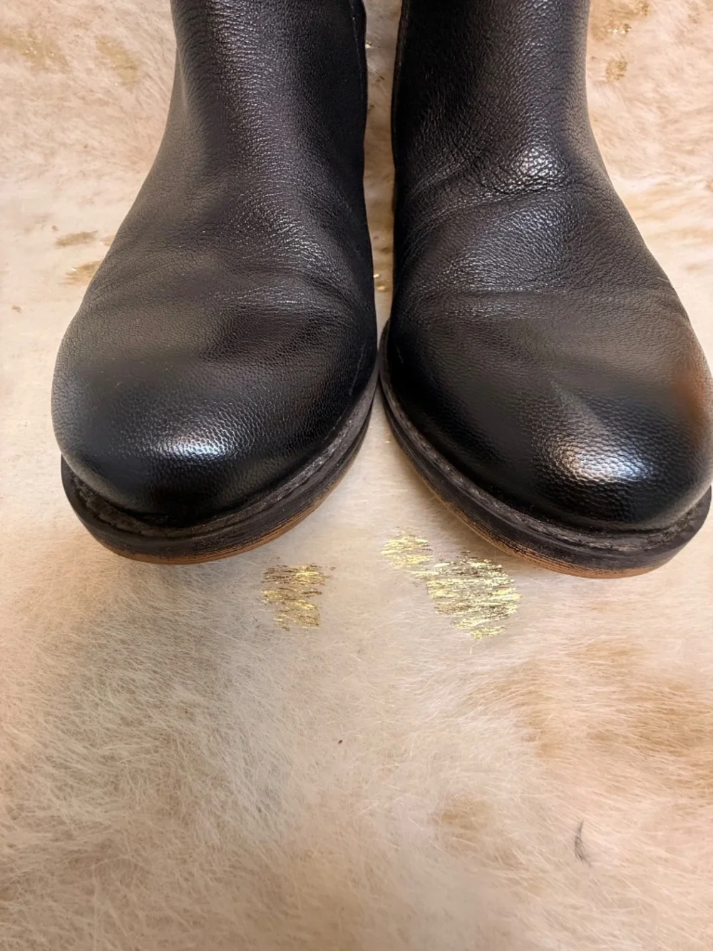 Franco Sarto Black‎ Leather Ankle Boots Size 9.5 / 40.5 – Sleek Zip Booties